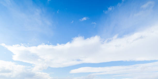 istock Light blue sky with layers of white clouds 1191414590