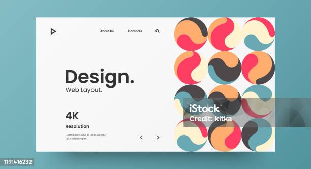 Horizontal Page Layout Example Creative Horizontal Website Screen Part For Responsive Web Design ...