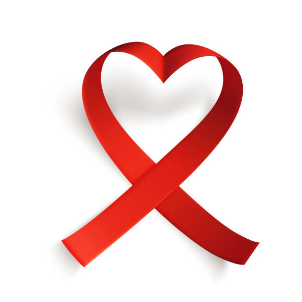 현실적인 빨간 리본, 세계 원조의 날 기호, 12 월 1 일, 벡터 일러스트레이션. 세계 암의 날 - 2월 4일. - ribbon banner aids awareness ribbon red stock illustrations