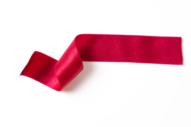 istock Red banners ribbons label on white background 1191417580
