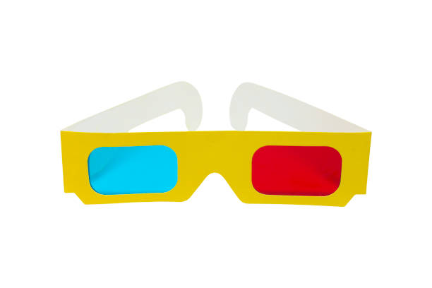 istock 3-D Glasses form the front view isolated on white background. 3-D Glasses from paper on white. 1191419542