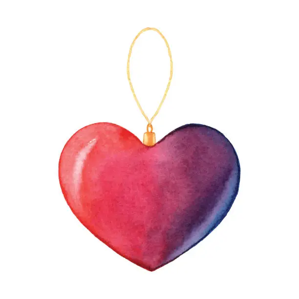 Vector illustration of Watercolor Heart Shape Decoration