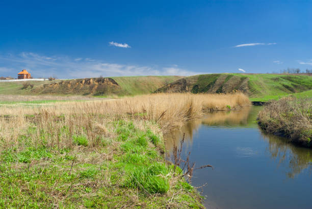 istock Ukrainian rural landscape with Sura river 1191421717
