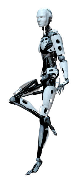 istock 3D illustration male robot on white 1191429236
