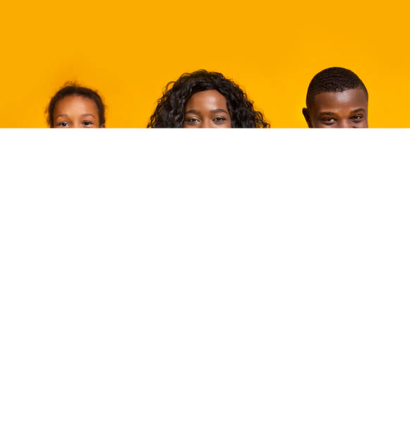istock African american family peeking out blank white advertisement board 1191429663