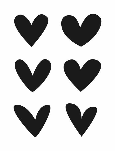 Set Of Asymmetrical Hearts Isolated Icons Logos Symbols Signs Flat