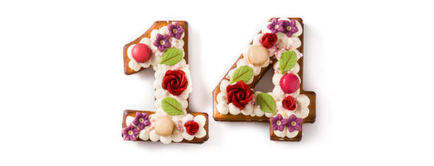 istock Valentine's Day cake with 14 number 1191433813