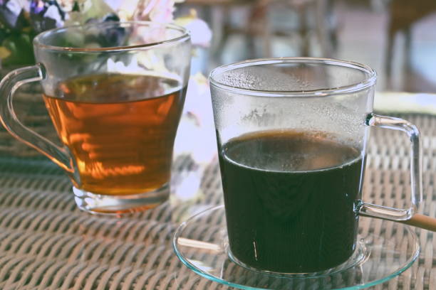 istock black coffee and hot tea in the morning 1191434645