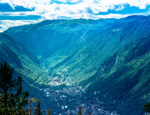 istock Norwegian city in the valley 1191434983