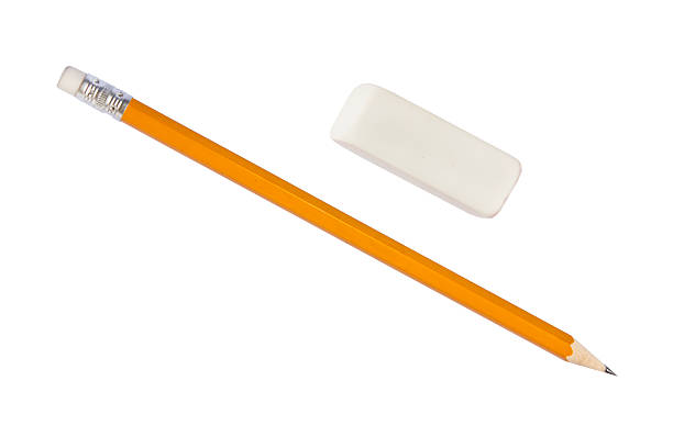 Pencil and eraser stock photo