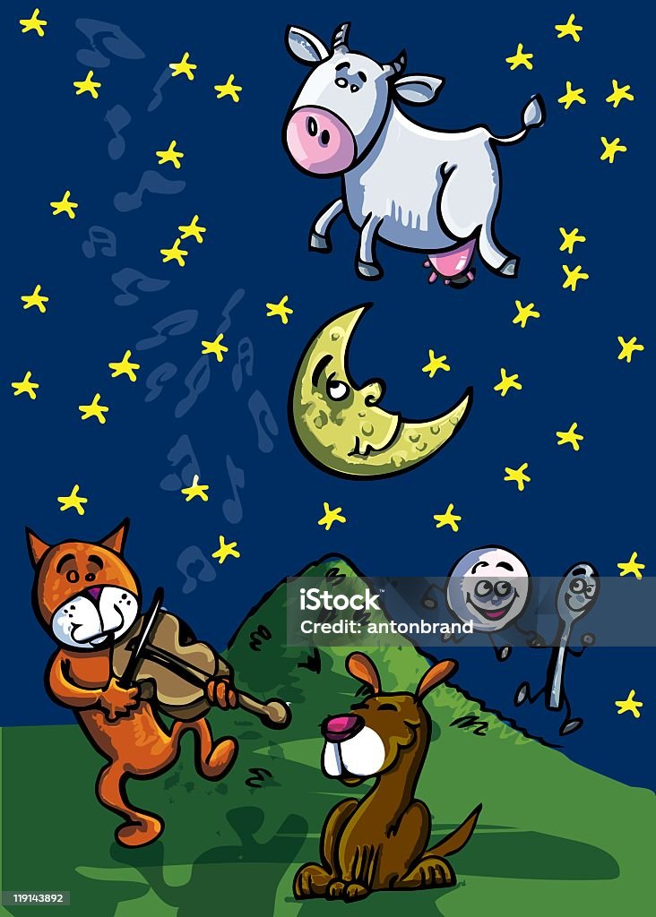Diddle Fiddler Hey Diddle Diddlethe Cat And The Fiddle Stock Illustration - Download ...