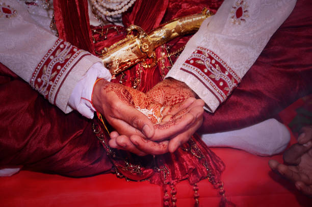 istock Groom on sat fere, Indian wedding 1191442275