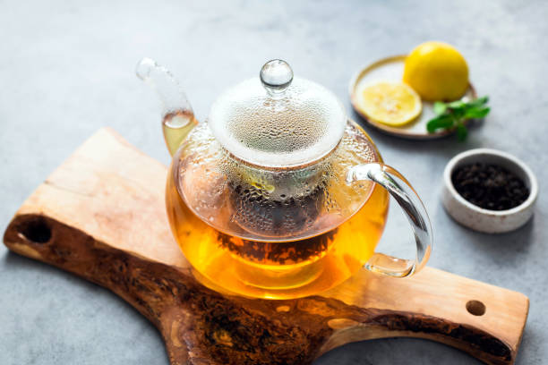 Tea in glass tea pot