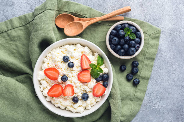 istock Fresh white cheese ricotta or curd cheese 1191446543
