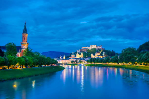 istock Salzburg, Austria at night 1191448224