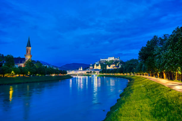istock Salzburg, Austria at night 1191448337