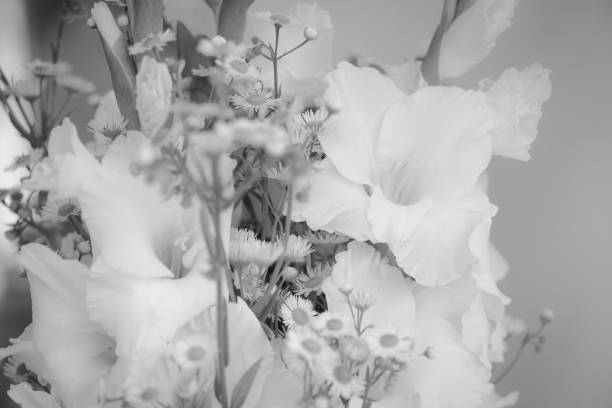 istock Black and white photo flowers bouquet. Selective soft focus 1191448547