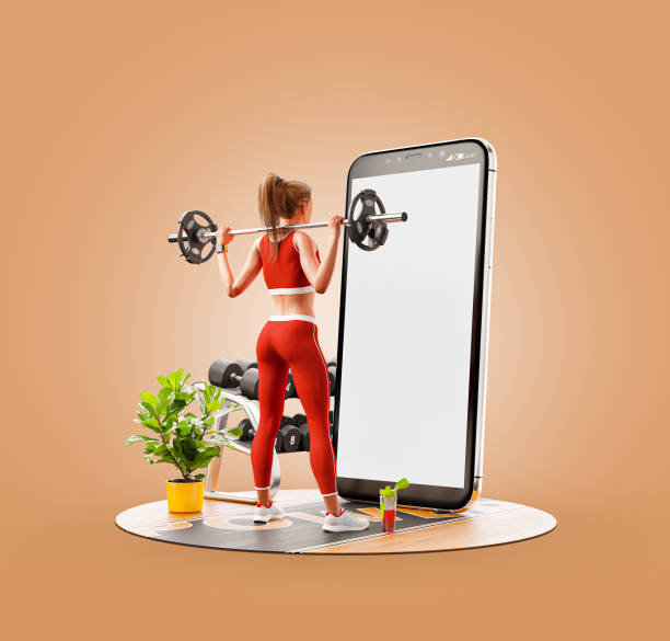 Unusual 3d illustration smart phone application