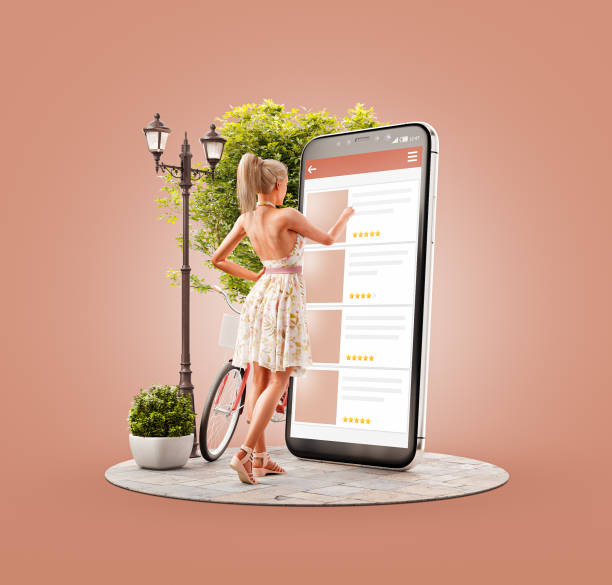 Unusual 3d illustration smart phone application