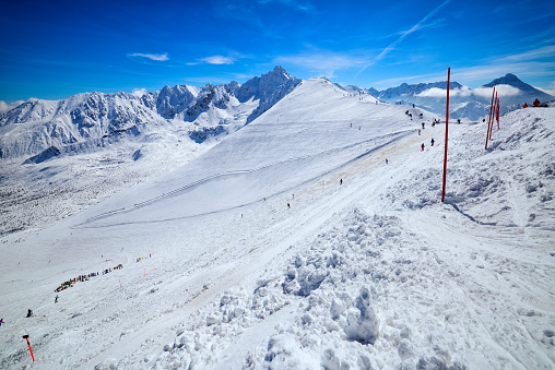 Winter scene with High Tatra Mountains with Swinica peak, Poland