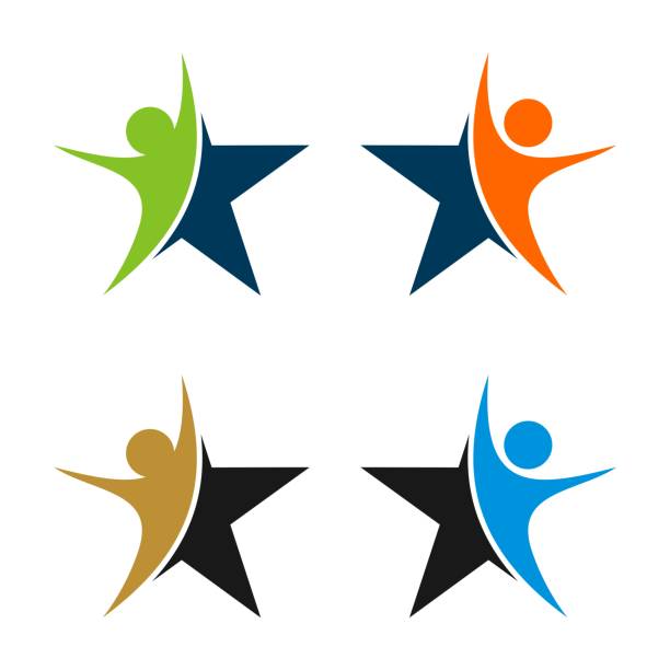 Human Figure Star Logo Template Illustration Design. Vector EPS 10. Human Figure Star Logo Template Illustration Design. Vector EPS 10. i logo stock illustrations
