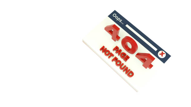 istock 3d render of 404 error webpage isolated on white. Website 404 page not found creative concept. Website under construction page. 3d illustration 1191451563