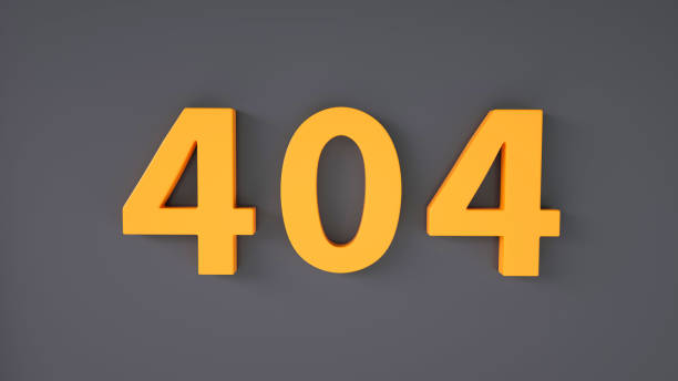 istock Orange http 404 error page on grey background, template concept, 3d illustration. 3d render. Website under construction page. Computer network system problem 1191451589