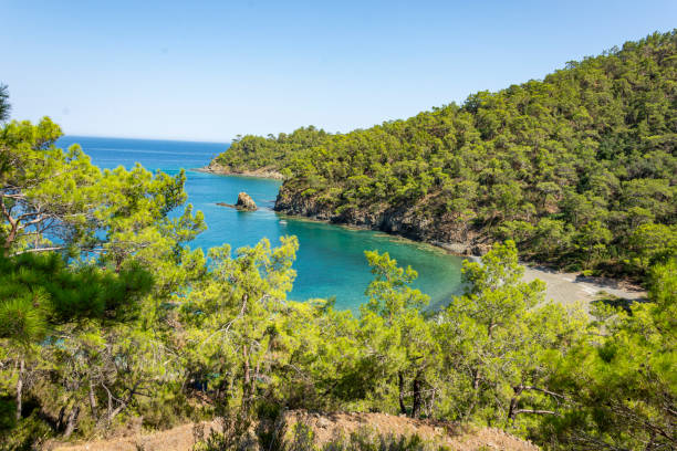 istock seascape through the mountains antalya , camp 1191451811