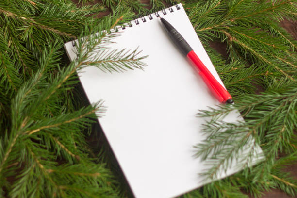 istock A blank sheet of paper and a pen for writing on spruce branches 1191452105