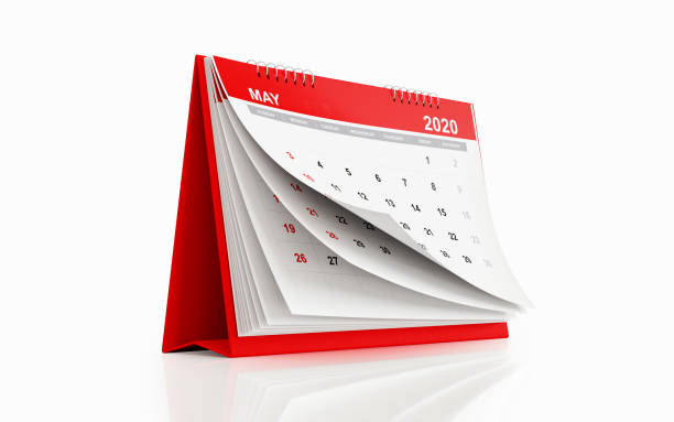 istock 2020 Monthly Red Desk Calendar: May 1191453942