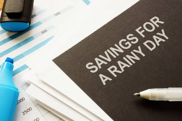 istock Conceptual hand written text showing savings for a rainy day 1191453980