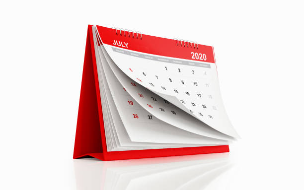 istock 2020 Monthly Red Desk Calendar: July 1191454090