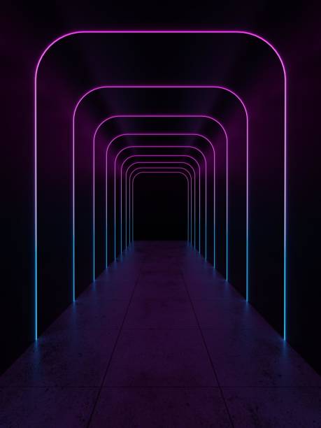 istock Fluorescent Lights Abstract Grunge Concrete Tunnel Room Sci Fi Futuristic Stage Empty Night Background 3D Rendering Illustration 1191454341