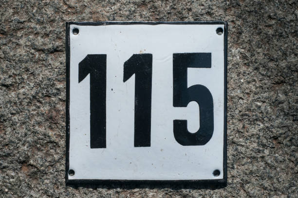 Weathered enameled plate number 115