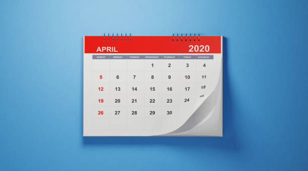 istock 2020 April Calendar on Blue Background 1191457502