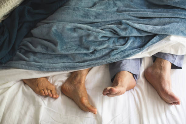 istock Senior feet close up waking up 1191457513