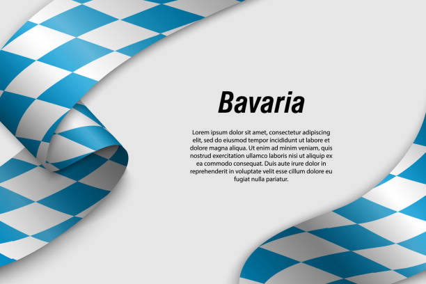размахивая лентой или баннером с флагом государства германия - bayern stock illustrations