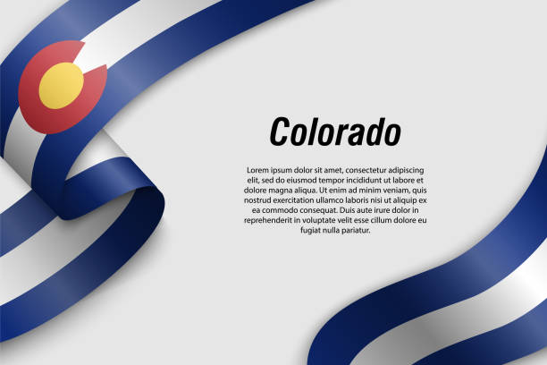 ilustrações, clipart, desenhos animados e ícones de fita ou bandeira de ondulação com bandeira - colorado flag