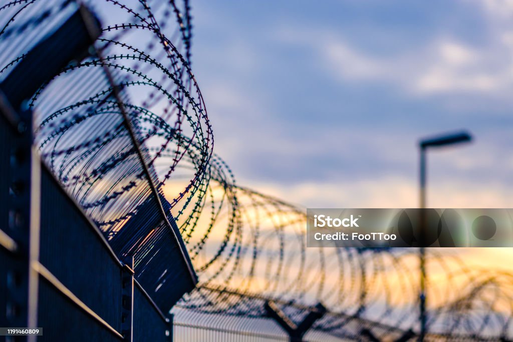 barbed wire Prison Stock Photo