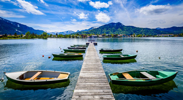 lago tegernsee - bavaria - alemania - tegernsee lake tegernsee lake mountain fotografías e imágenes de stock