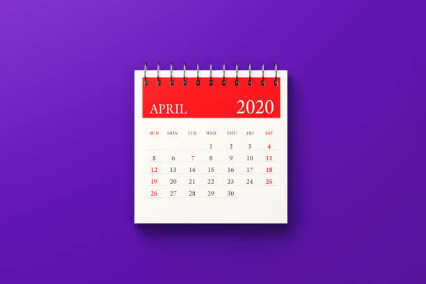 istock 2020 April Calendar on Purple Background 1191461121