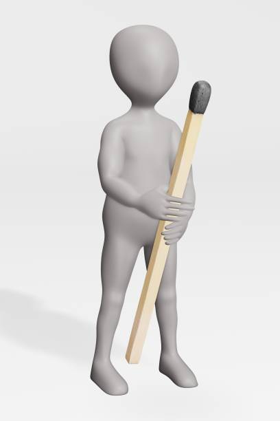 istock 3D Render of Cartoon Character with Match 1191462601