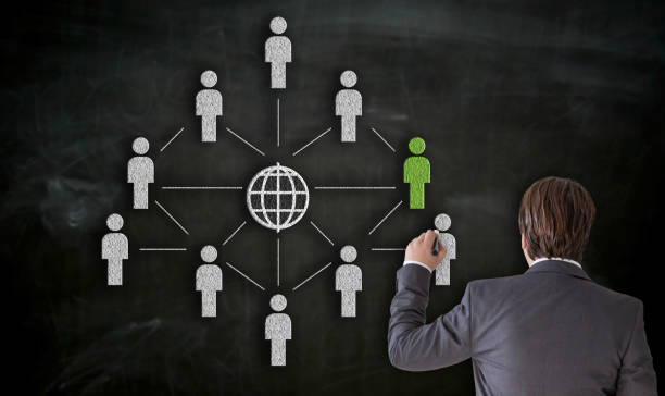 istock Businessman paints with chalk network concept on blackboard 1191466814