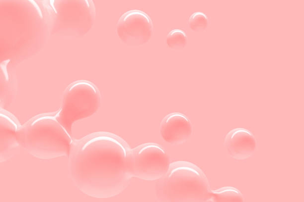 istock Abstract background with flying shiny drops of liquid 3D illustration 1191470301