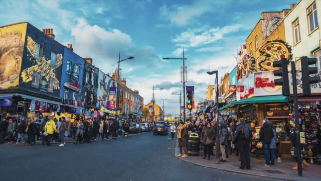 Time lapse view of the people rushing in the very center of the Camden Town