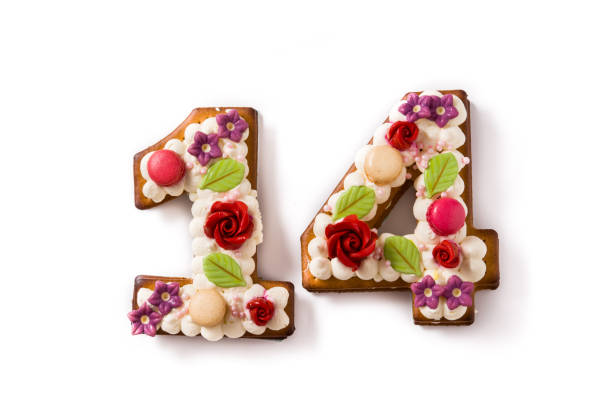 istock Valentine's Day cake with 14 number 1191474502