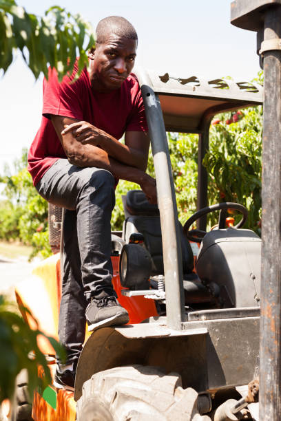 istock Afro male driver working on forklift 1191474515