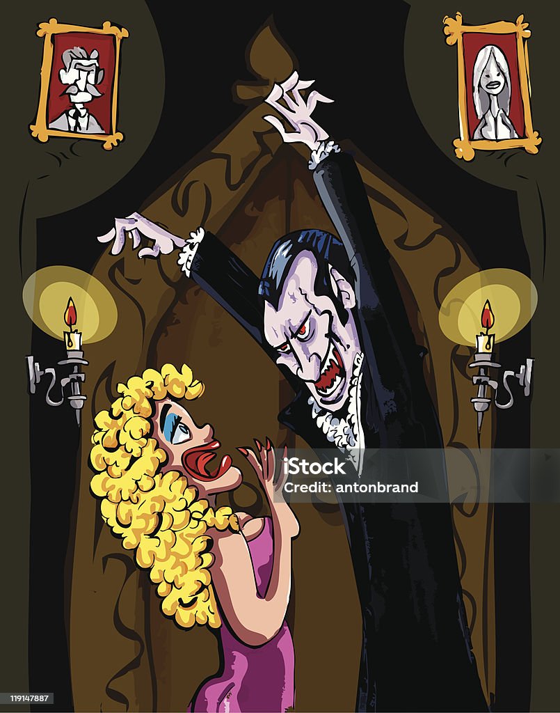 Mulher Dracula risco de uma mulher loura - Royalty-free Adolescente arte vetorial