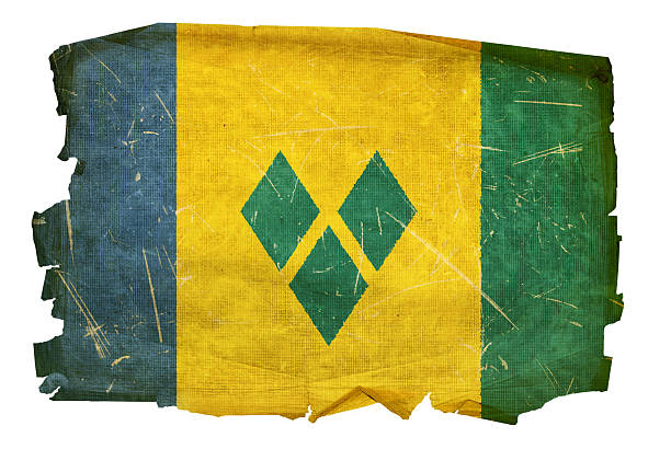 istock Saint Vincent and the Grenadines flag old. 119147896