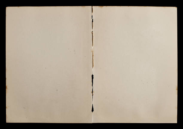 istock Antique book unfolded showing textured pages. 1191480121